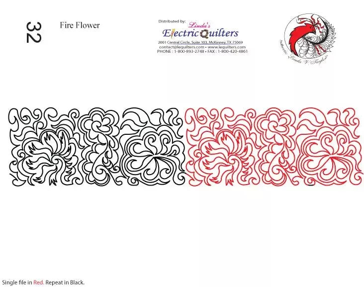 032 Fire Flower Pantograph by Linda V. Taylor