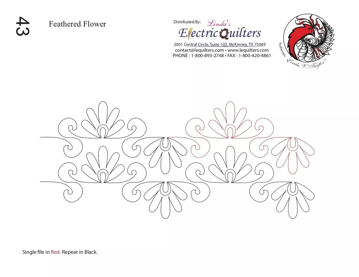 043 Feathered Flower Pantograph by Linda V. Taylor