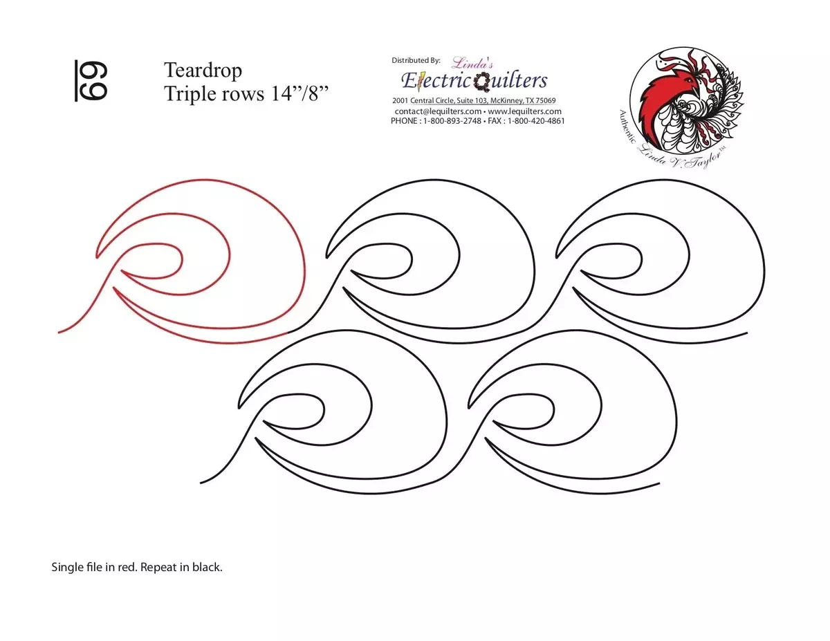 069 Teardrops Pantograph by Linda V. Taylor