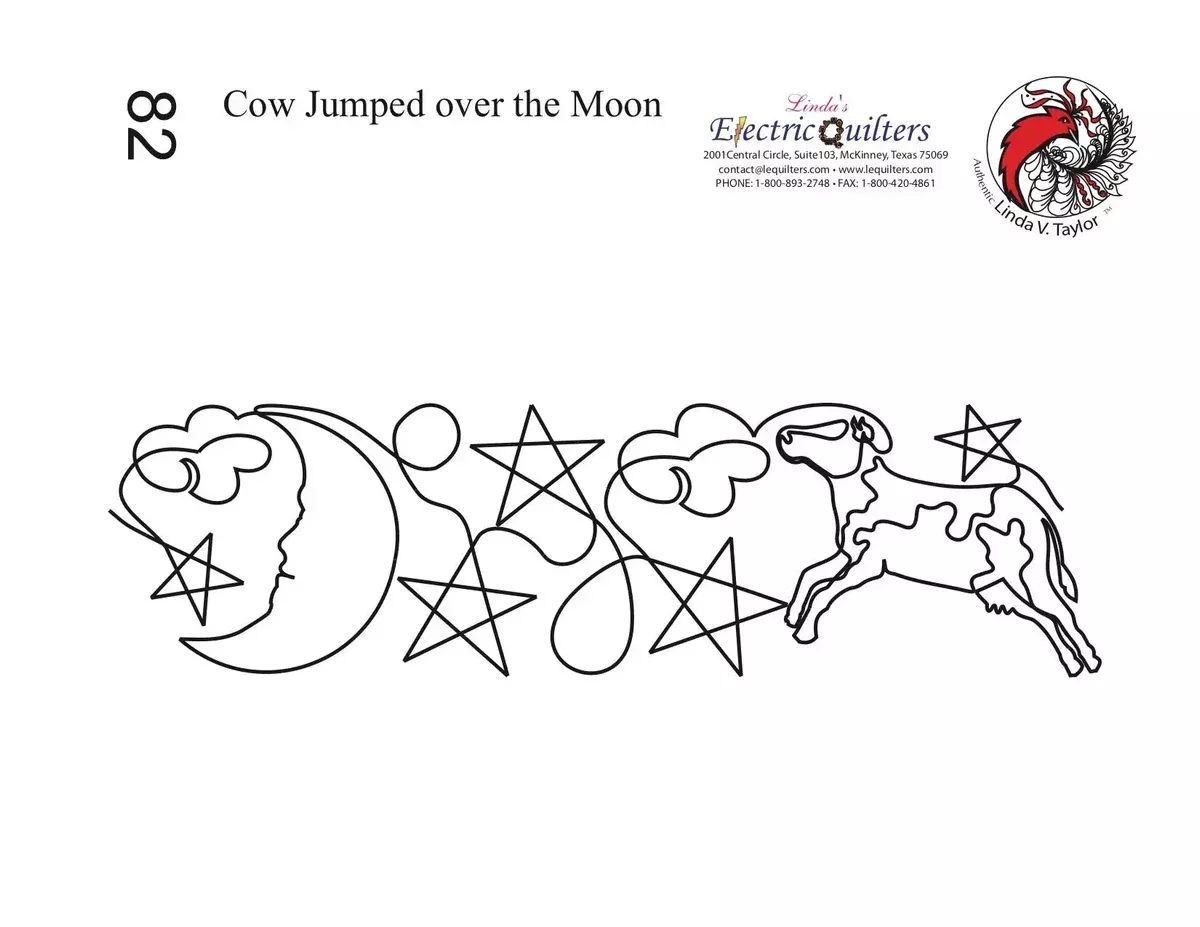 082 Cow Jumped Over The Moon Pantograph by Linda V. Taylor