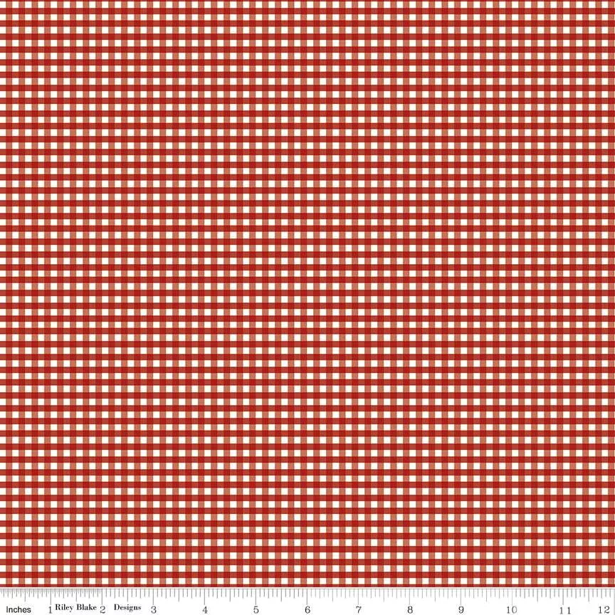 1/8" Gingham - Barn Red
