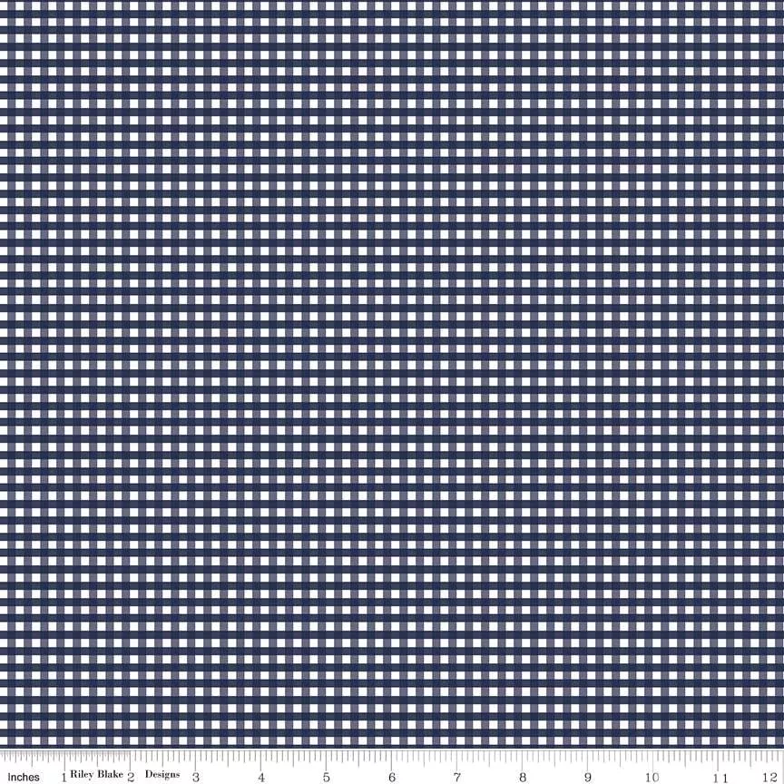 1/8" Gingham - Navy