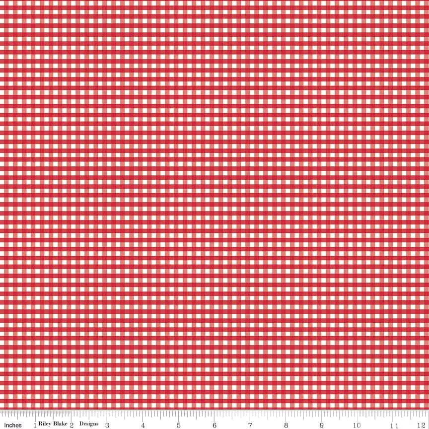 1/8" Gingham - Red