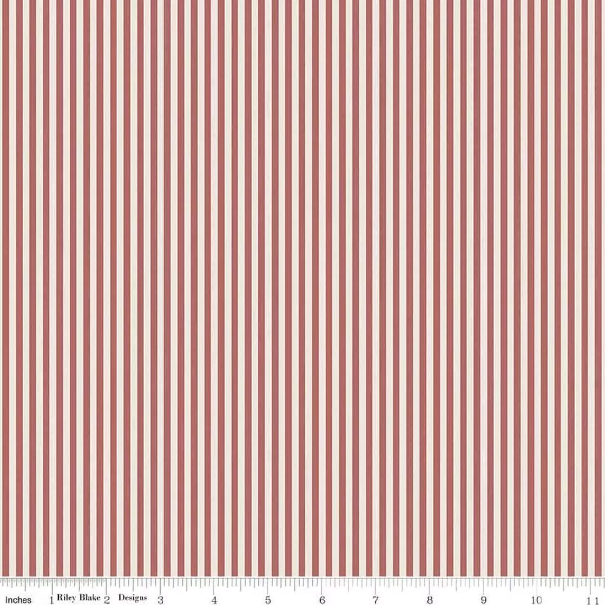 1/8" Stripe on Ivory - Canyon Rose