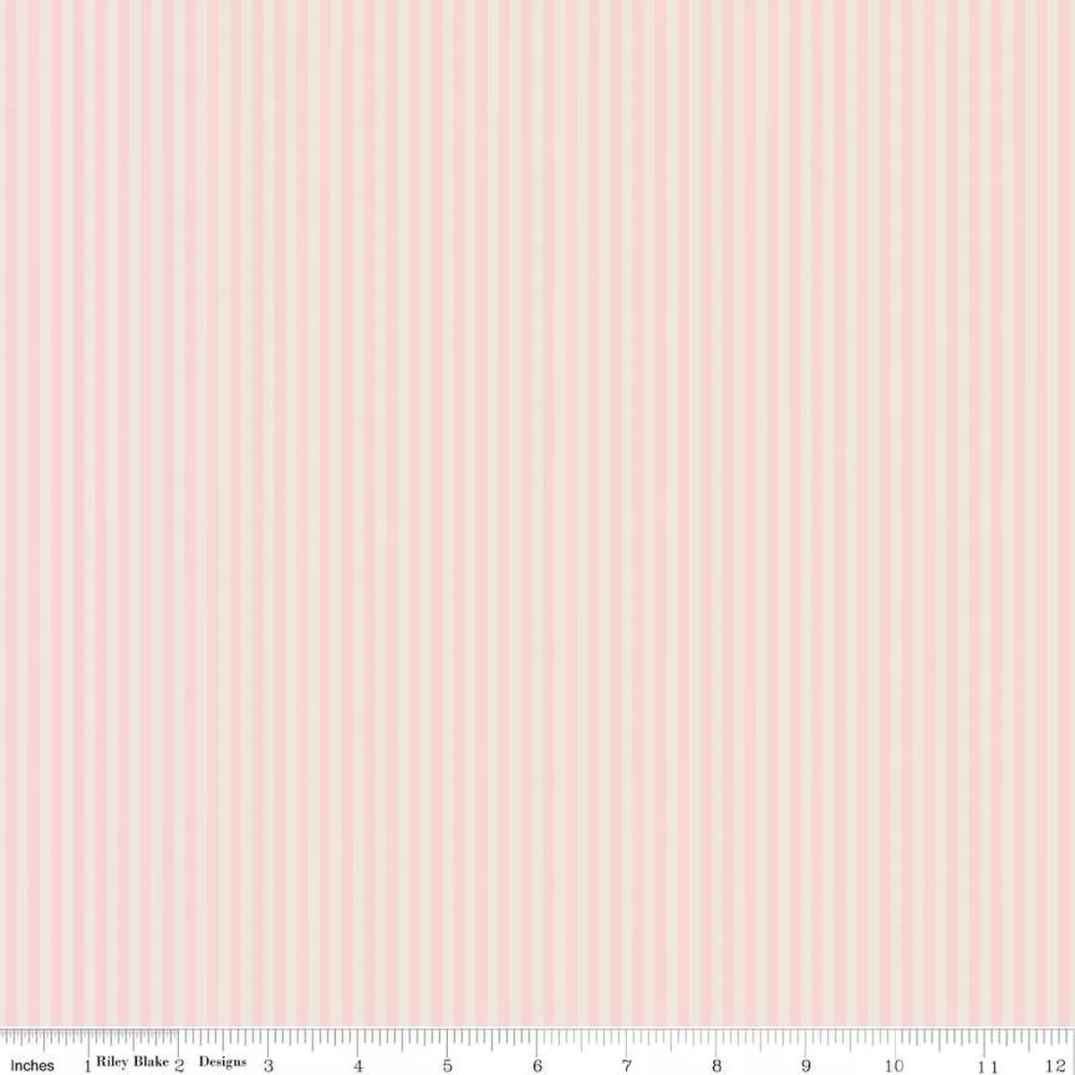 1/8" Stripe on Ivory - Pink Dogwood