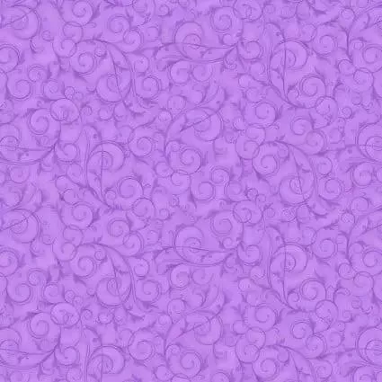 108" Swirls and Twirls Lilac Purple Cotton Wideback Fabric per yard
