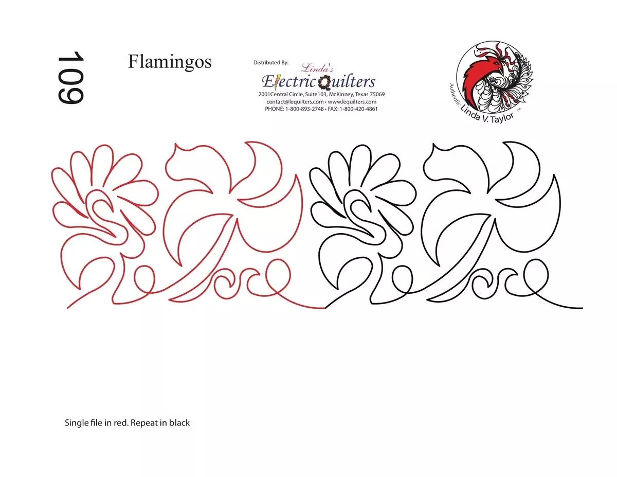 109 Flamingos Pantograph by Linda V. Taylor