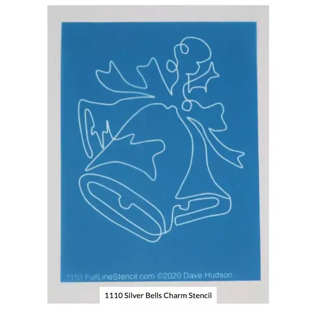 1110 Silver Bells 4 1/4" by 3 1/2" Charm Stencil