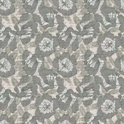 118" Bud To Bloom Azelias Green Wideback Fabric per yard