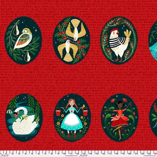 12 Days of Christmas Panel | 24" x 44" PANEL