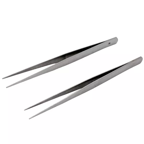 2 Pcs All-Purpose 4-7/8" Straight Tip Stainless Steel Tweezers