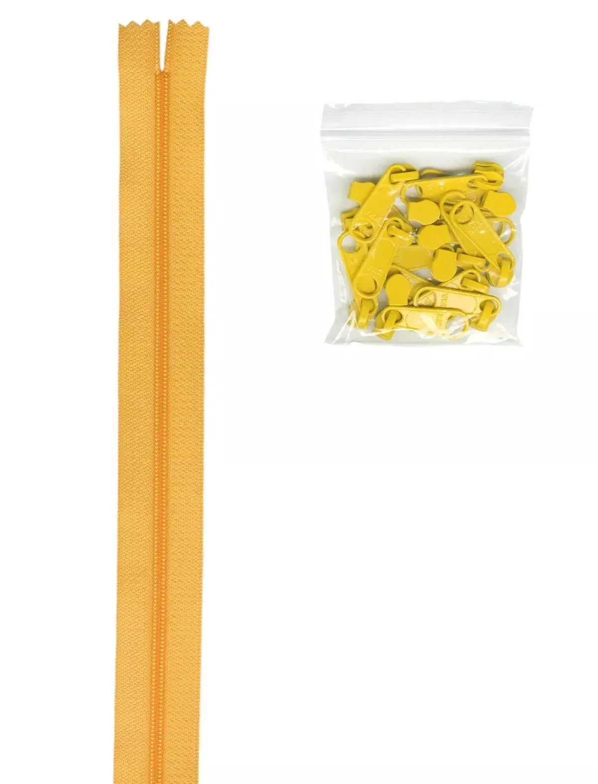 4 yards of 16mm #4.5 Zipper Chain and 16 Ex-Large Buttercup