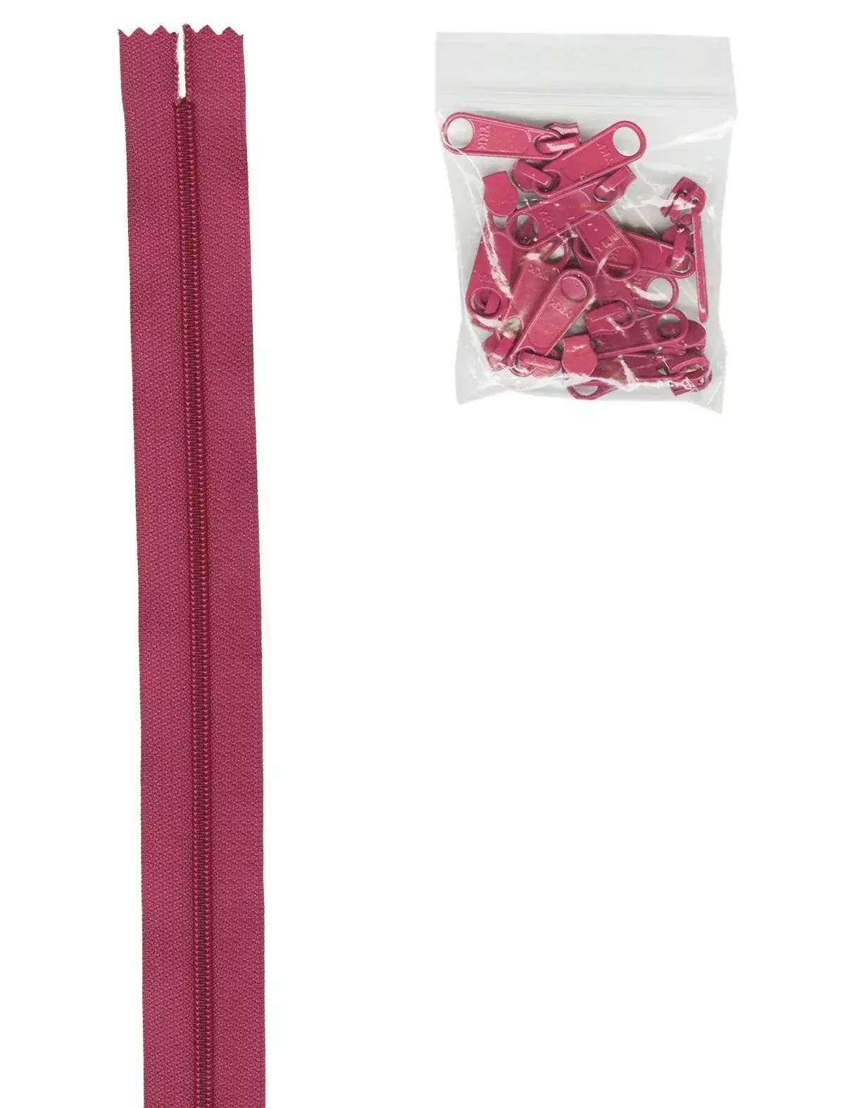 4 yards of 16mm #4.5 Zipper Chain and 16 Ex-Large Crazy Plum