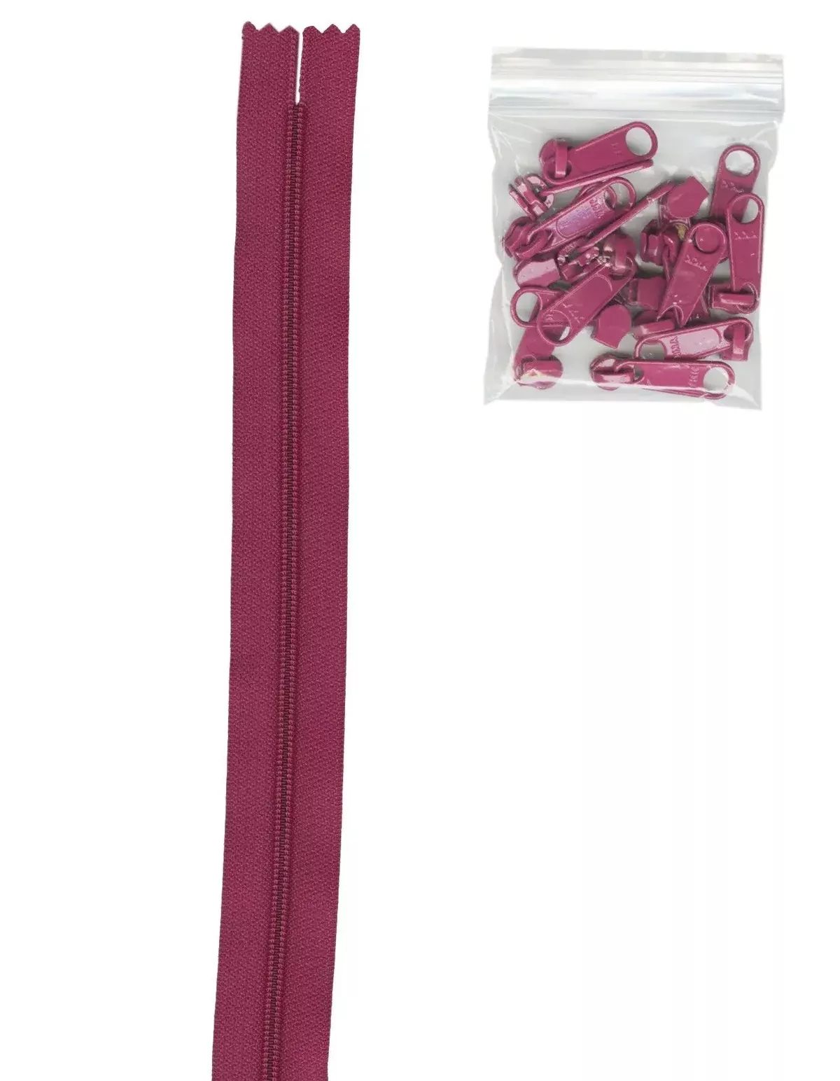 4 yards of 16mm #4.5 Zipper Chain and 16 Ex-Large Wild Plum