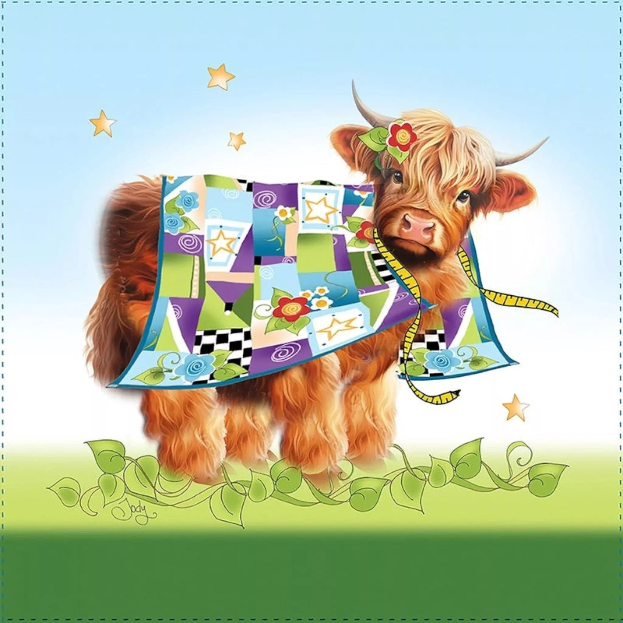6in Art Panel - Hi Cow Quilt
