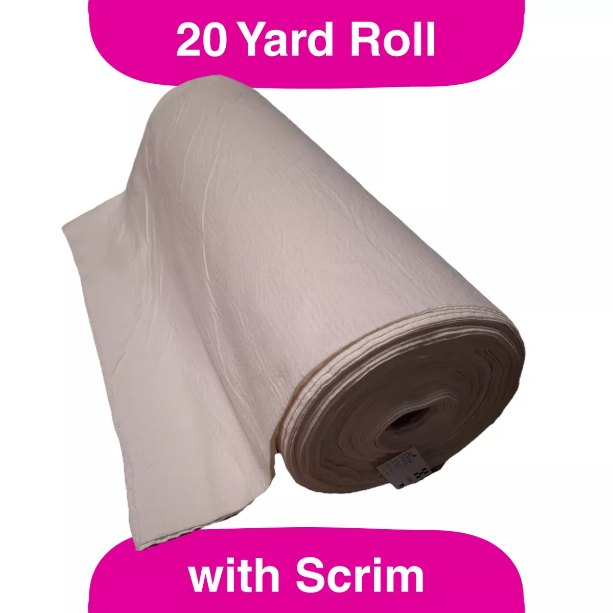 93" Wide Poly/Cotton Blend Batting with Scrim Liner, 20 yards