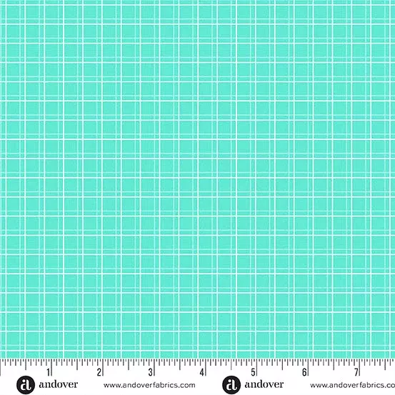 Aqua Parallel Play Color Pop Playground Cotton 44"/45" Fabric Per Yard