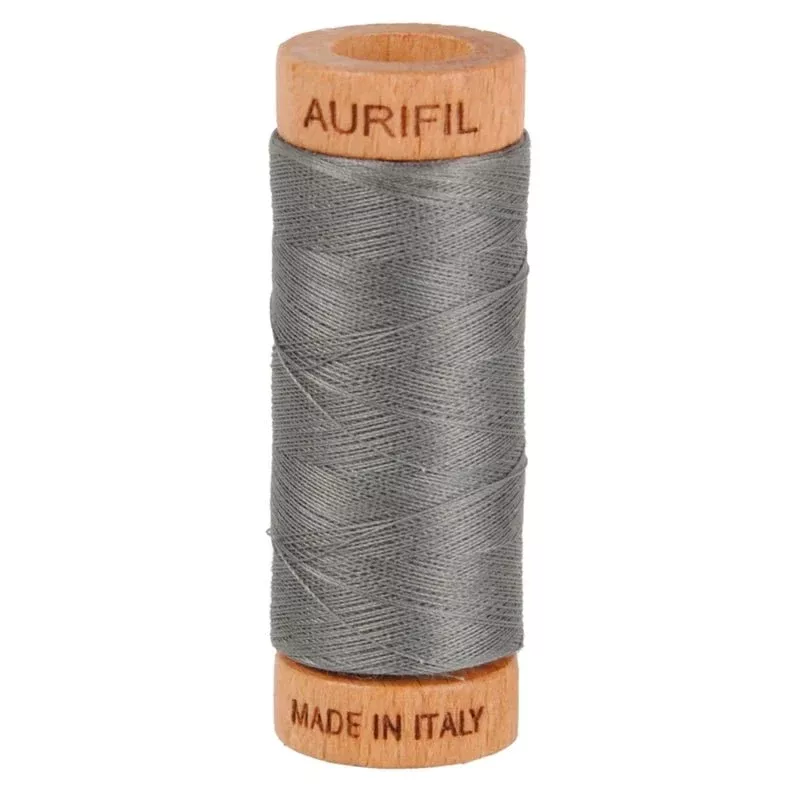 Aurifil Mako 80wt Cotton Thread – Grey Smoke