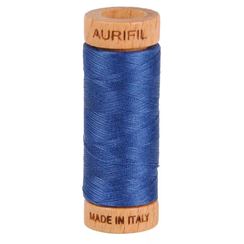 Aurifil Mako 80wt Cotton Thread Solid Steel Blue