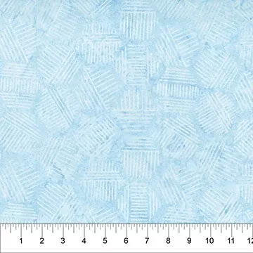 Banyan Pastel Blue Hexies Neutral Cotton 44"/45" Fabric Per Yard