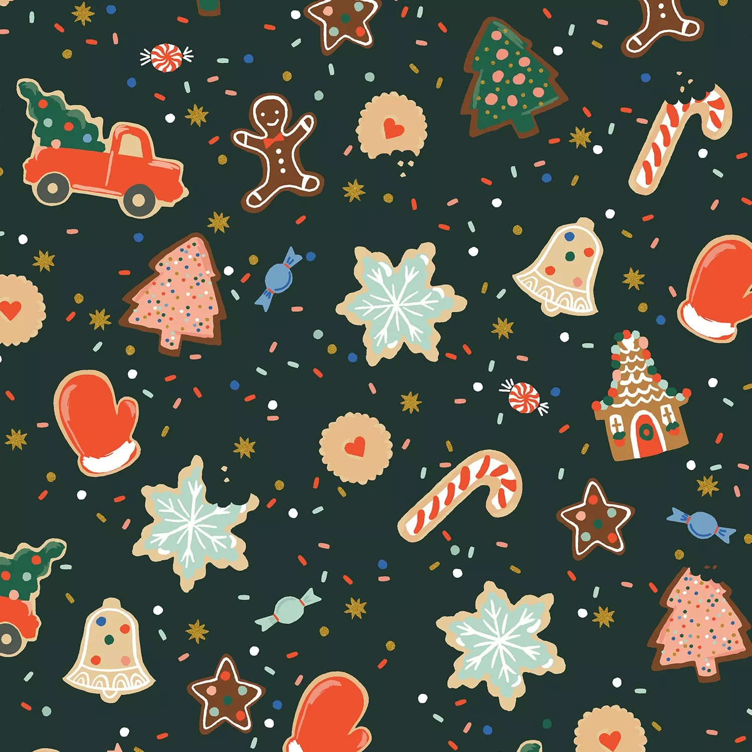 Christmas Cookies - Evergreen Metallic