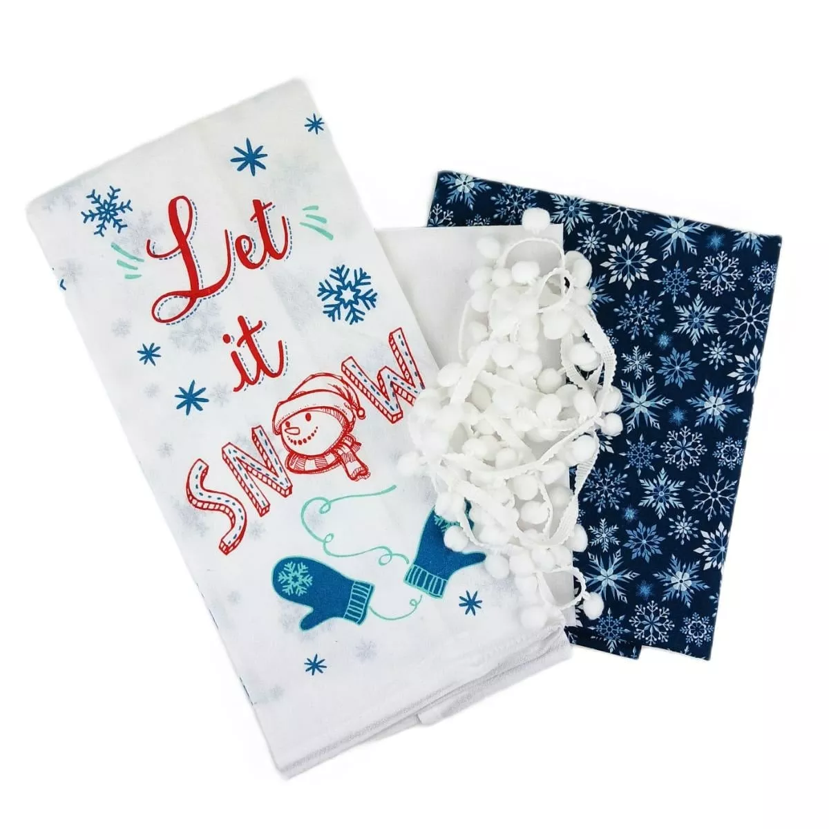 Christmas Tea Towel Pillow Kit - Let It Snow