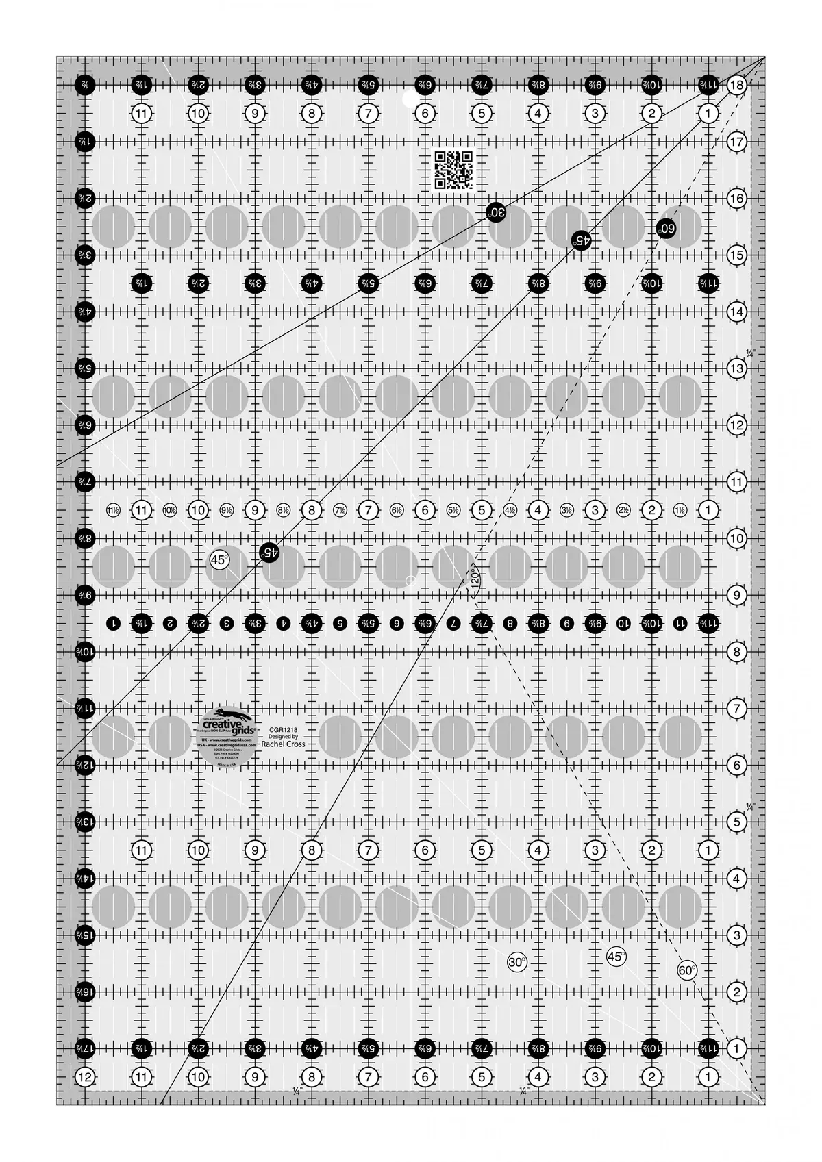 Creative Grids Quilt Ruler 12-1/2in x 18-1/2in