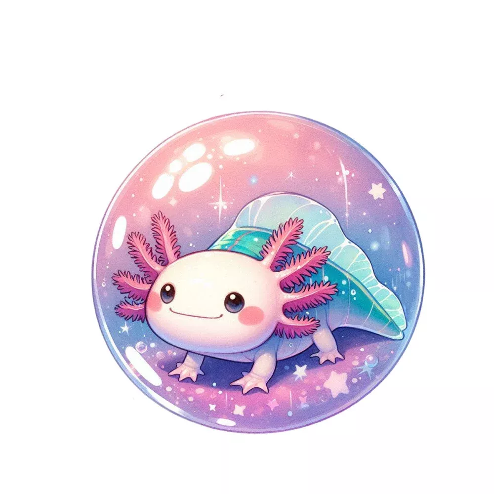 Cute Cartoon Axolotl Fabric Panel 2