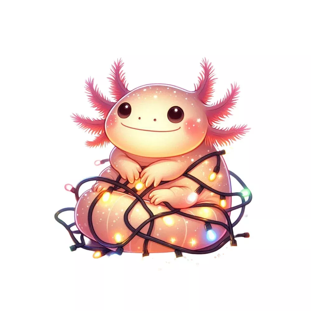 Cute Cartoon Axolotl Fabric Panel 8