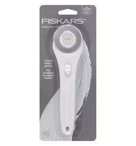 Fiskars 197954 45mm Fashion Stick Rotary Cutter White Sparkle