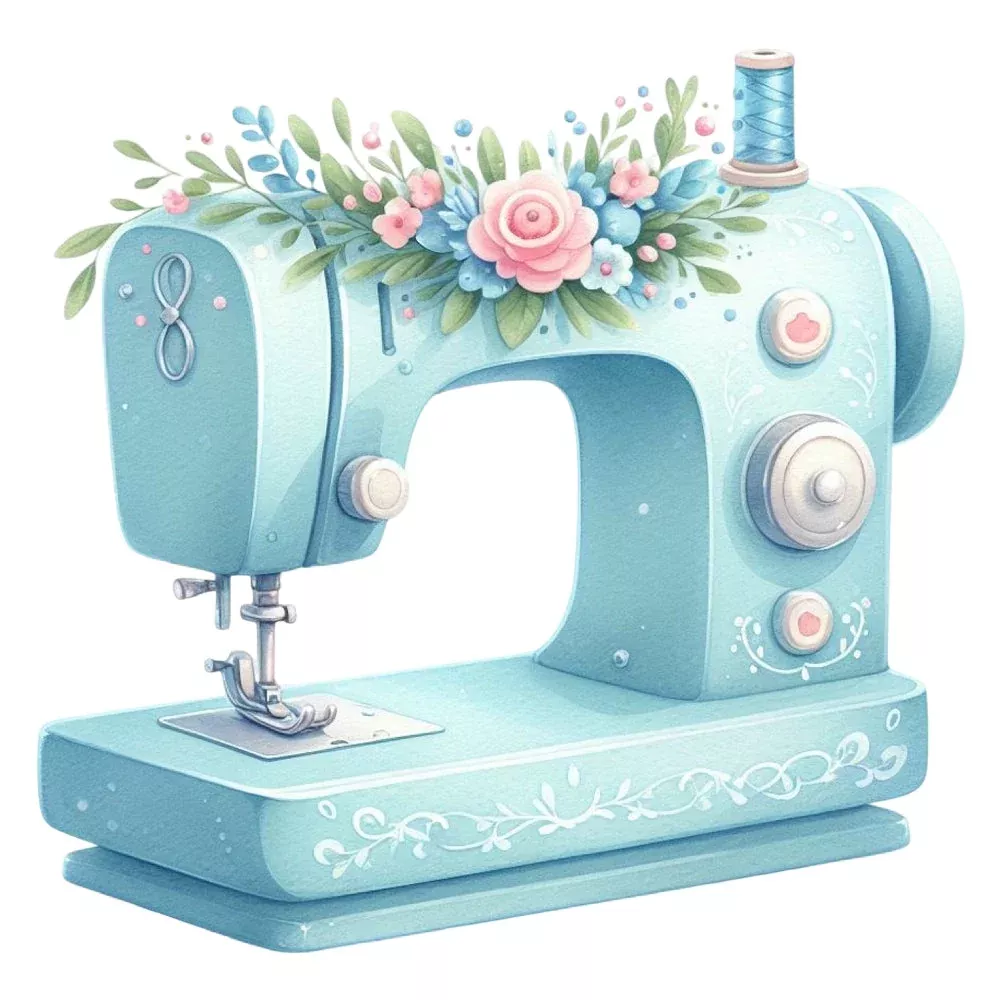 Floral Cute Sewing Machine Fabric Panel 24