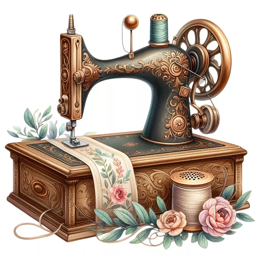 Floral Cute Sewing Machine Fabric Panel 4
