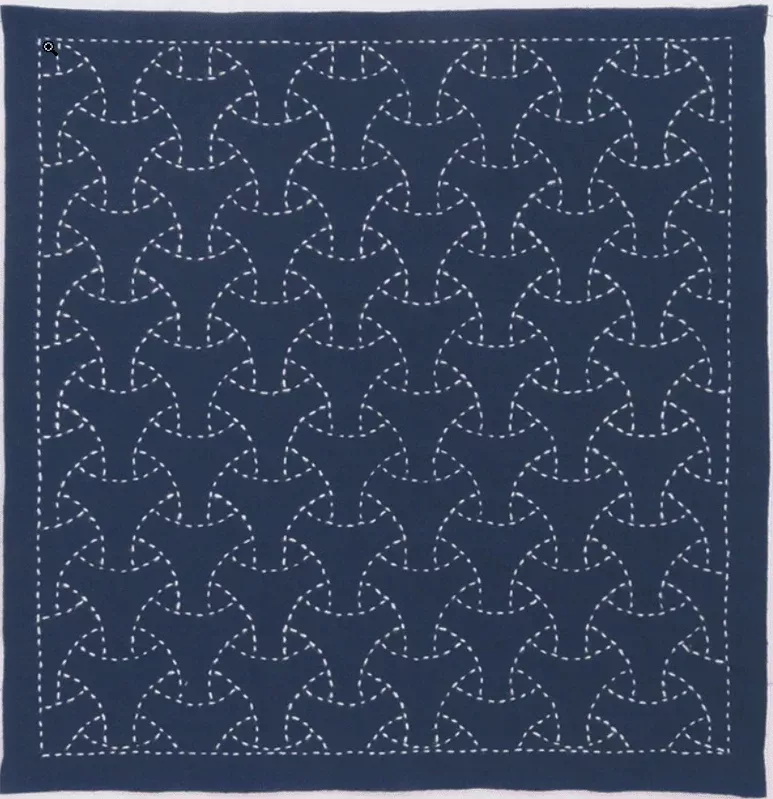 Hana Fukin Sashiko Sampler Kit Tobi Asanoha Navy