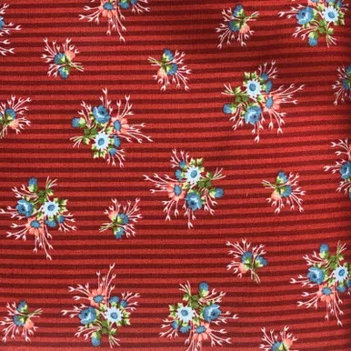 Henry Glass - Flowers Of Provence - Bouquet Stripe - Red