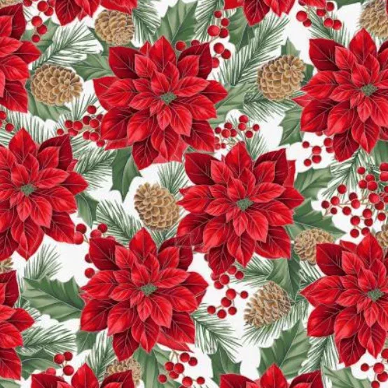 HO December/Silver Poinsettia Christmas Wish