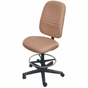 Horn 13090C Deluxe Drafting Chair with Foot Rest and 5 Roller Casters for Sewing Tables or Cabinets, in Tan