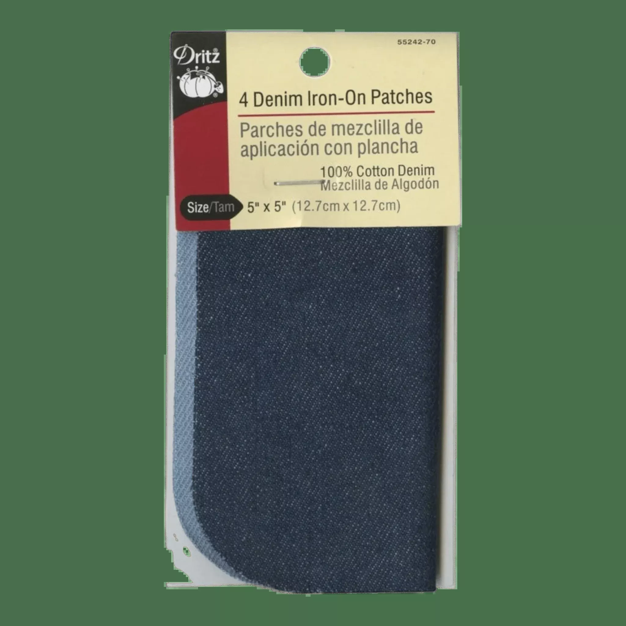 Iron on Patch Assortment Denims 5 x 5in 4ct