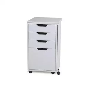 Kangaroo Kiwi 4-Drawer Storage Caddy on Casters, Choose Ash White Teak or Gray