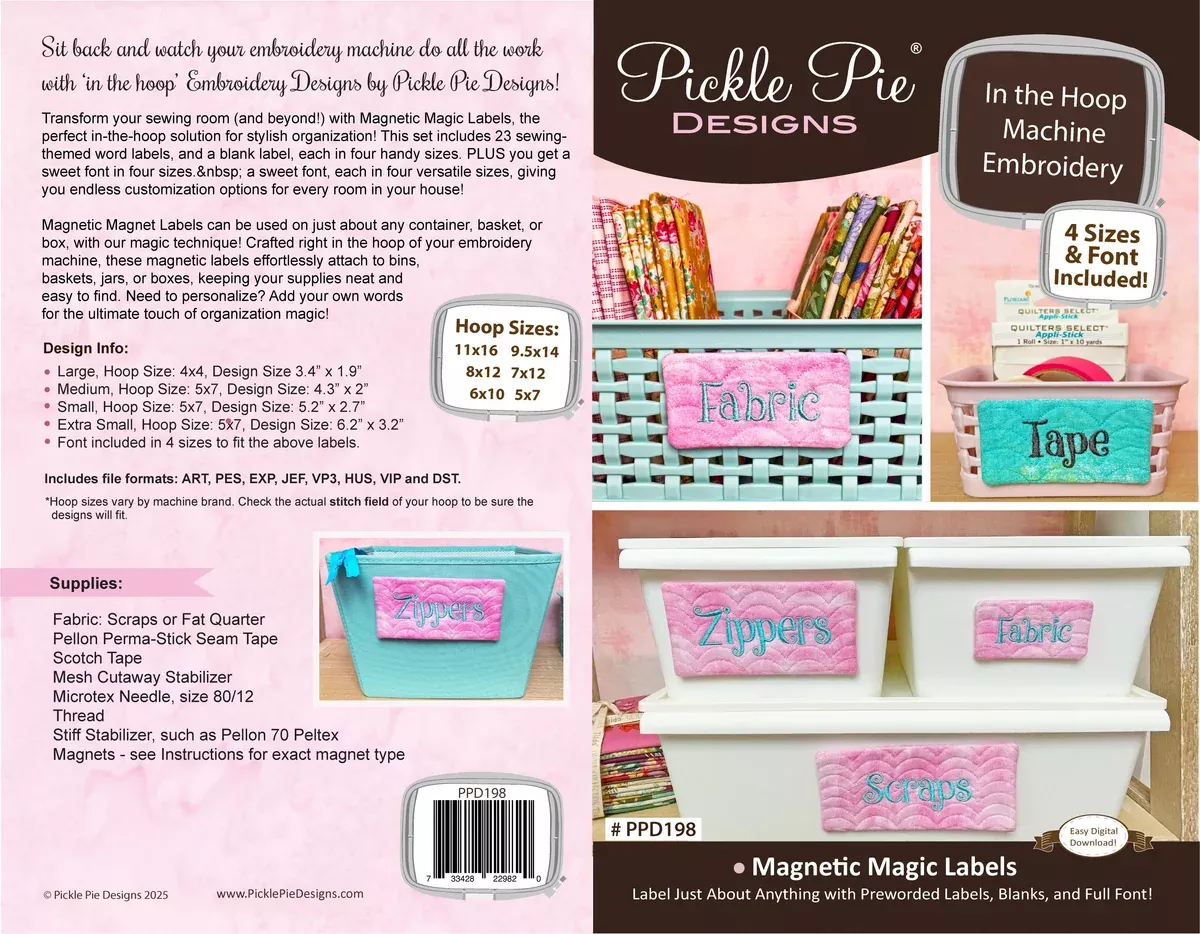Magnetic Magic Labels In the Hoop ME Design Set