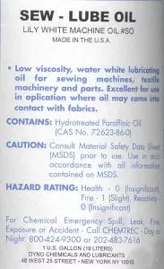 Merrow MO5 Five Gallons Sewing Machine Stainless Oil 5 Gallon Lilly White for Juki and Industrial Sewing Machine Reservoir Pans, Refill Bottles, Tubes