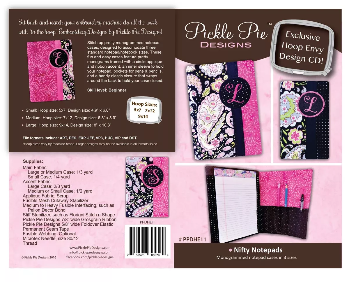 Nifty Notepads In the Hoop Embroidery Design Collection