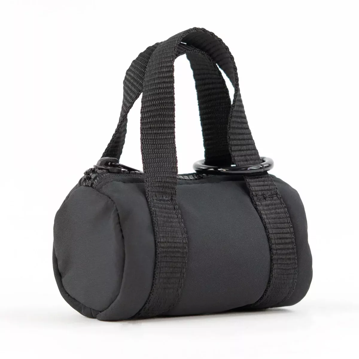 packlab Micro Nano Duffel Keychain - Black Mini Duffel Bag Coin Purse for Lip Balm, Earbuds & Everyday Essentials