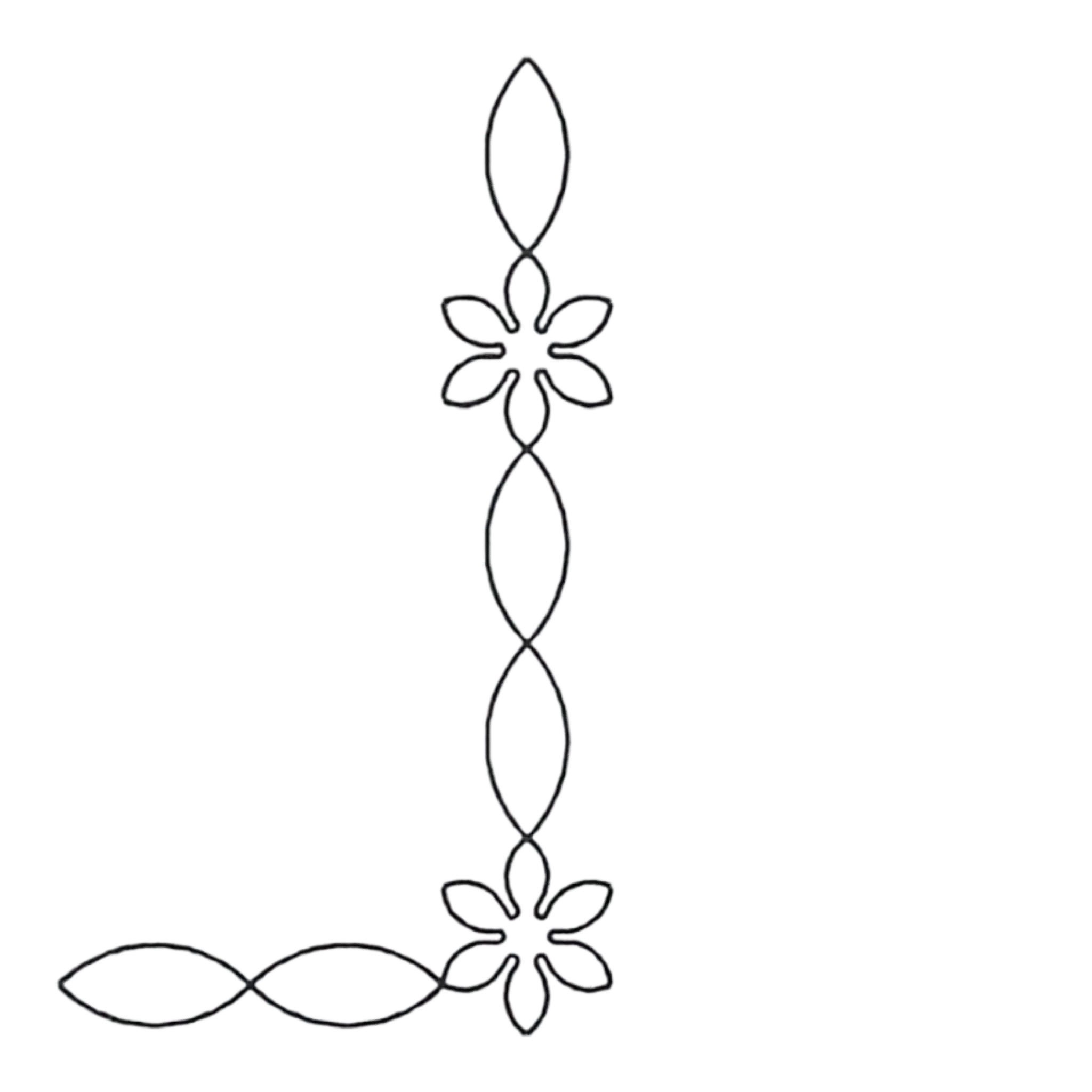 Quilt Stencil Starflower Chain Border & Corner - 2 in