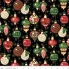 RB Ornaments Black Foil - Poinsettias at Christmas