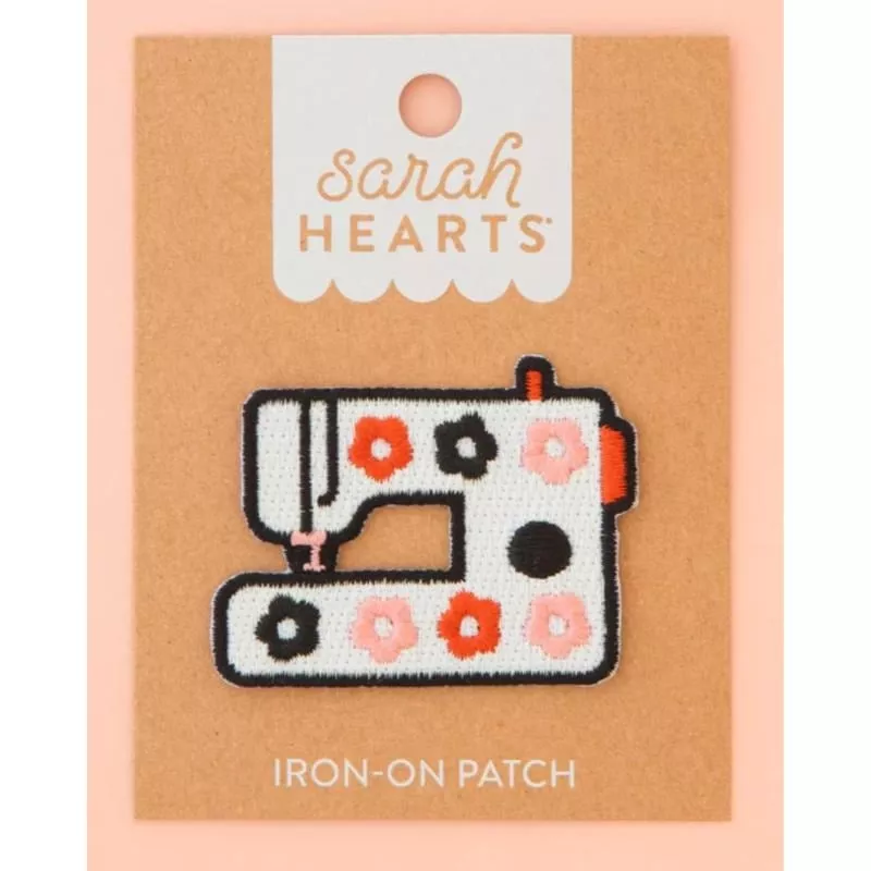 Sarah Hearts Iron On Patches - Daisy Sewing Machine