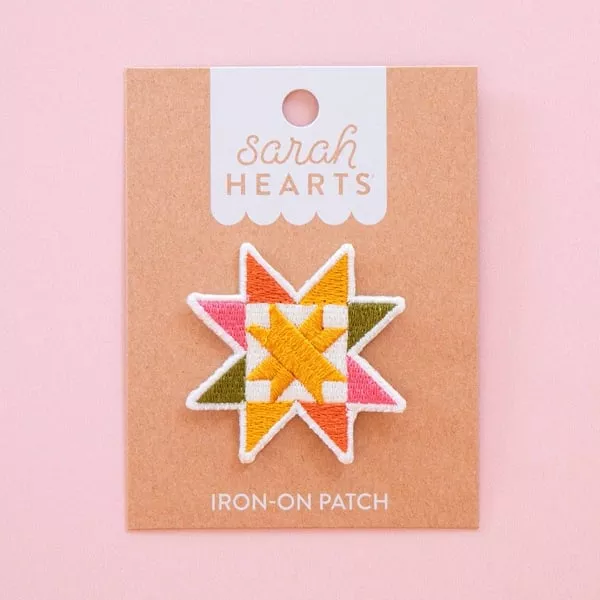 Sarah Hearts Iron On Patches - Sawtooth Star