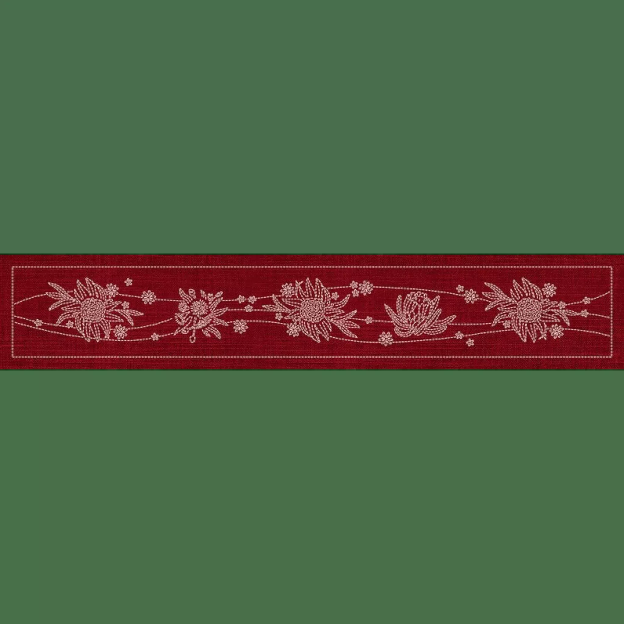 Sashiko Australia Native Flowers 5 Runner