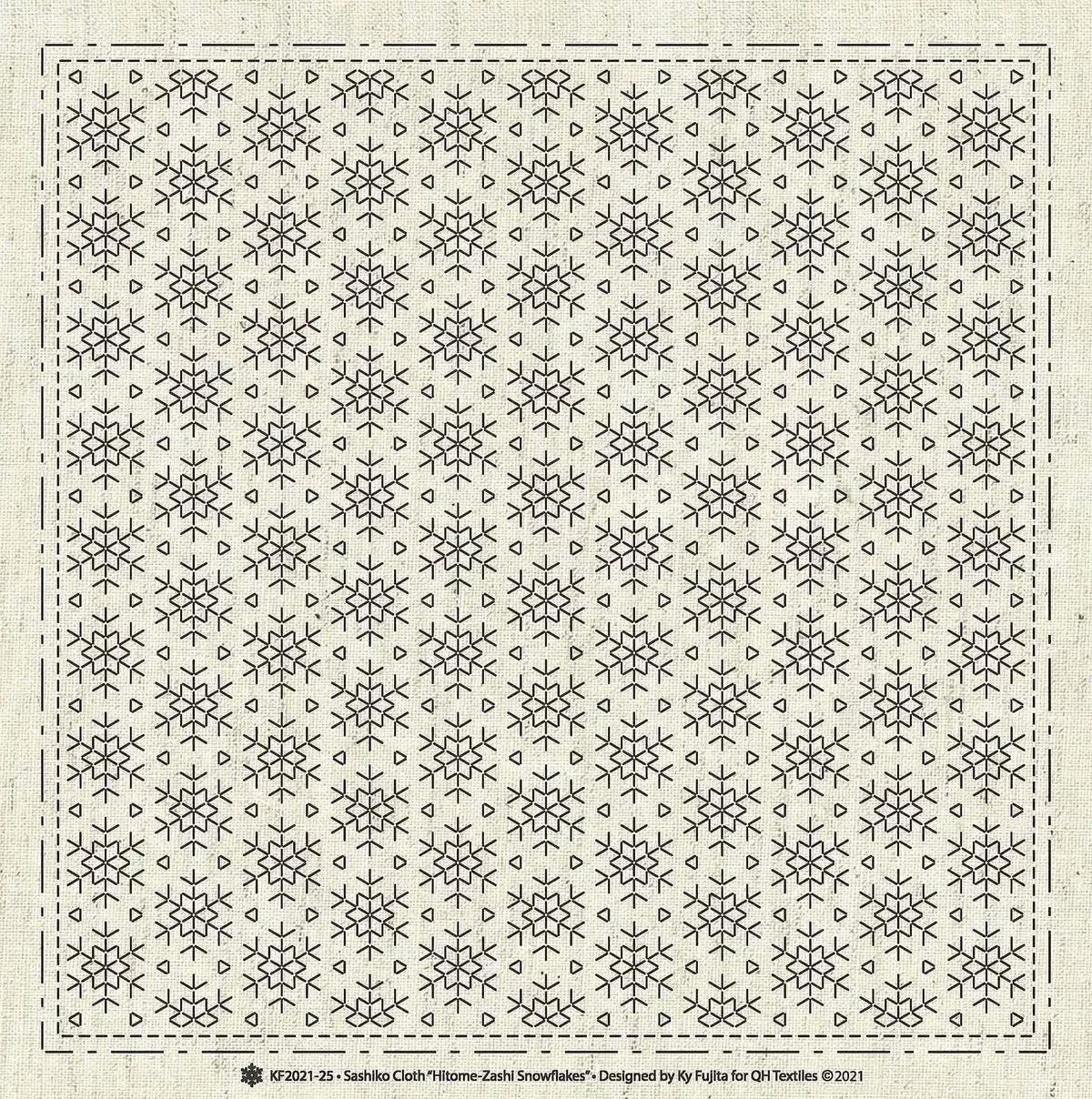 Sashiko Cloth Hitome-Zashi Snowflakes