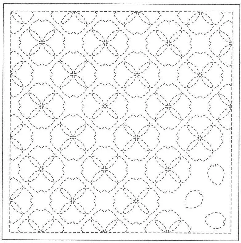 Sashiko Sampler Flowers in a Field - Dusty Pink