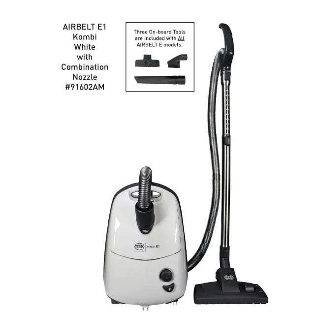 SEBO AIRBELT E1 Kombi Canister Vacuum Cleaner - White